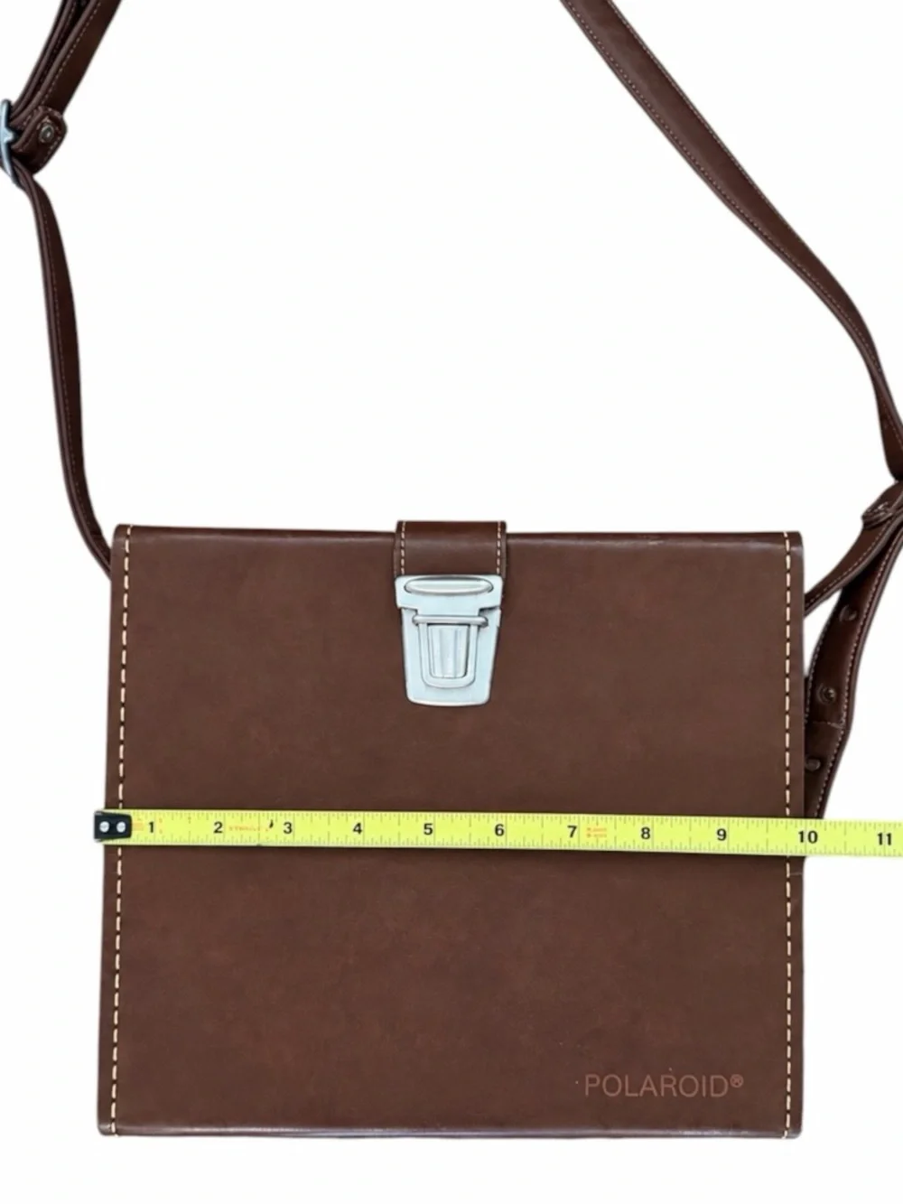 Vintage Polaroid Brown Hard Camera Carrying Case Adjustable Strap Collectible